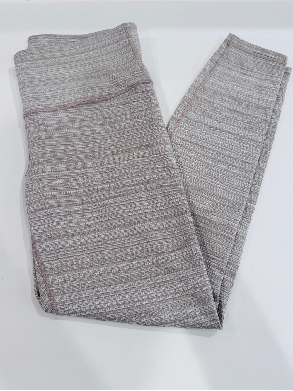 Athleta High-Rise Leggings Textured Neutral Athletic Yoga Pants Size Small